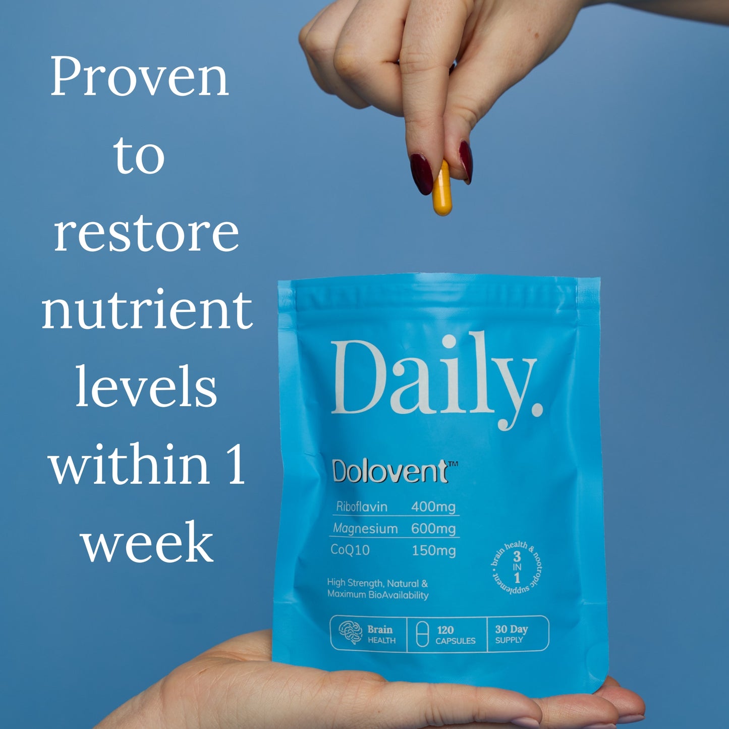 Dolovent restores brain nutrients within 1 week